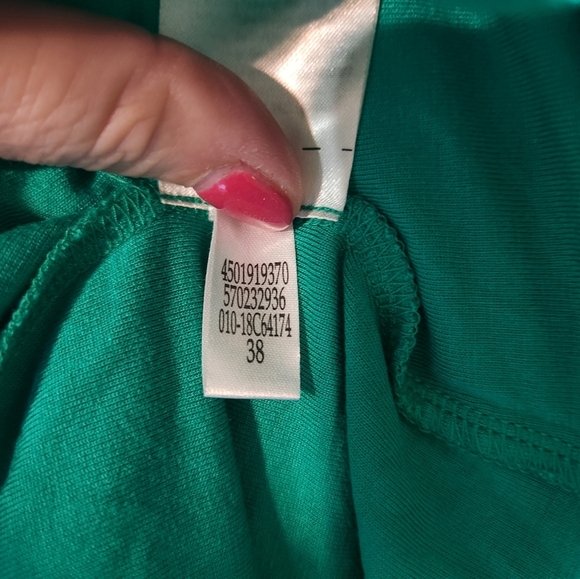 CHICO'S Womens Green Top Size 1 Small (8) 2-Layers Sheer Sleeves - Picture 4 of 7